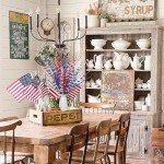 Wootkey 10 Pcs 29" 4th of July Decorations Red White Blue Artificial Jasmine Flowers Patriotic Independence Day Memorial Day Flower Picks for Home Table Centerpiece Party Decor