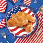 Veramz 50PCS 4th of July Party Supplies, include 25 Dessert plate, 25 Napkin, Patriotic Party Plates Memorial Day Dinner Dessert Plates Red White Blue Dinnerware Tableware, Serves 25 Guests