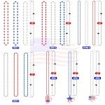 100PCS 4th of July Accessories Necklaces: Blue White and Red Beads Bulk, Patriotic Party Independence Memorial Day Favors Toys Decorations