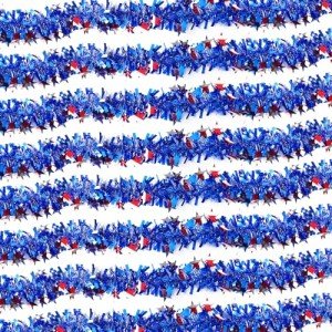 100 Feet 4th of July Tinsel Garland Red White Blue Patriotic Star Garland Twisted Hanging Streamer for 4th of July Party Decoration Independence Day Memorial Celebration (Style B)