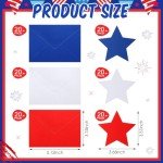 Feifeiya 60 Set Patriotic Greeting Star Cards with Envelopes 3 Colors 5.12 x 3.74 Inch Red White Blue Memorial Day Card Bulk for Veterans Day Appreciation Note Card
