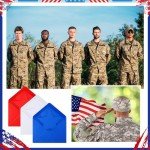 Feifeiya 60 Set Patriotic Greeting Star Cards with Envelopes 3 Colors 5.12 x 3.74 Inch Red White Blue Memorial Day Card Bulk for Veterans Day Appreciation Note Card