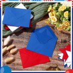 Feifeiya 60 Set Patriotic Greeting Star Cards with Envelopes 3 Colors 5.12 x 3.74 Inch Red White Blue Memorial Day Card Bulk for Veterans Day Appreciation Note Card