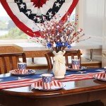 6 Pcs Patriotic Artificial Flowers 4th of July Decorations - 17 Inch Red White Blue Picks with 1.64 Yard Ribbon for Table Centerpieces, Independence Day, Memorial Day, Party, Office, Vase Filler