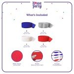 HOUSE OF PARTY 4th of July Crepe Paper Streamers - Patriotic Red, White, Blue and Sliver Decorations - 6 Rolls, 492ft Total Length - Perfect for Independence Day Celebrations!