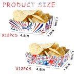 Yoqipati 4th of July Paper Food Trays 24pcs Patriotic Red White Blue Disposable Snack Candy Holder Trays For Independence Day Theme Party Decorations