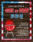 Fourth of July BBQ Holiday Patriotic Personalized Party Invitation