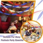 Sherr 24 Rolls Crepe Paper Streamers Hanging Party Decoration Holiday Streamers for Arty Decorations, Birthday Decorations, Wedding Decorations (Red, White, Blue,1.8 Inch x 98 Feet)