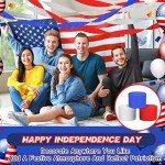 Sherr 24 Rolls Crepe Paper Streamers Hanging Party Decoration Holiday Streamers for Arty Decorations, Birthday Decorations, Wedding Decorations (Red, White, Blue,1.8 Inch x 98 Feet)