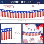 4th of July Decorations 5 Pack 10 Feet Foil Fringe Garland Tinsel Streamers Red White and Blue Star American Flag Banner Table Skirts for Parade Floats Memorial Day Patriotic Party (50 FT)