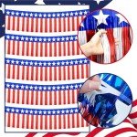 4th of July Decorations 5 Pack 10 Feet Foil Fringe Garland Tinsel Streamers Red White and Blue Star American Flag Banner Table Skirts for Parade Floats Memorial Day Patriotic Party (50 FT)