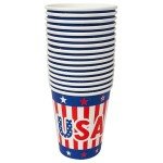 LUV HER USA Party Tableware Set - 4th of July Disposable Dinnerware - Plates, Cups, Napkins, Tablecloth & Centrepiece - Red White & Blue Patriotic Theme for Independence, Memorial, Veterans Day