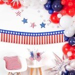 4th of July Decorations 5 Pack 10 Feet Foil Fringe Garland Tinsel Streamers Red White and Blue Star American Flag Banner Table Skirts for Parade Floats Memorial Day Patriotic Party (50 FT)