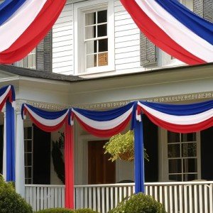 HunnmingRe 3 Pcs 2.5 x 9.8 ft 4th of July Patriotic Bunting Decorations Independence Day Us Flag Decor 1 Red 1 White and 1 Blue DIY Hanging Flag Bunting for Porch Yard Indoor Outdoor Decor Party