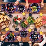 Kepeel 96 Pcs 4th of July Patriotic Party Plates, Independence Day Party Decorations Supplies Fourth of July American Flag Memorial Veterans Day Tableware Disposable Dinnerware Set, Serves 24