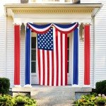 HunnmingRe 3 Pcs 2.5 x 9.8 ft 4th of July Patriotic Bunting Decorations Independence Day Us Flag Decor 1 Red 1 White and 1 Blue DIY Hanging Flag Bunting for Porch Yard Indoor Outdoor Decor Party