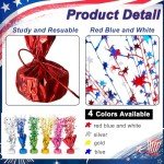 FUBININA 6 Pack 4th of July Table Centerpiece Decoration Metallic Foil Spray Star Burst Patriotic Decoration Independence Day Labor Day Veteran Day Memorial Day Party Supplies, Red White and Blue