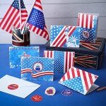 Outus 30 Sets Patriotic Blank Greeting Cards Kits Bulk 4th of July American Flag Note Cards with White Envelopes and Stickers for USA Veterans Military Independence Day Party Essentials