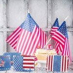 Outus 30 Sets Patriotic Blank Greeting Cards Kits Bulk 4th of July American Flag Note Cards with White Envelopes and Stickers for USA Veterans Military Independence Day Party Essentials