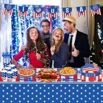 108PCS 4th of July Party Supplies American Flag Tableware Set Forth of July Patriotic Party Decorations Patriotic Paper Plates and Napkins Tablecloth Memorial Independence Day Dinnerware for 16 Guests