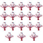 Qunclay 18 Pcs 4th of July Decorations Metallic Patriotic Decorations Blue Red White Star Centerpieces for Tables Independence Day Celebration Supplies Decor for Memorial Day