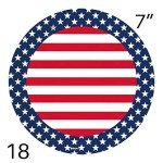 Oojami 4th of July Party Set for 18 Guests – Includes USA Flag Plates, Cups, Napkins, Table Cover & Banner – Patriotic Red White Blue Decorations – Independence Day BBQ Supplies