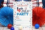 4th of July Party Invitations, 20 5x7 Fill In Cards with Twenty White Envelopes by AmandaCreation