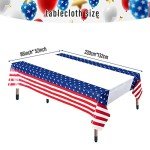 4th of July American Flag Party Tableware Set - Patriotic Disposable Plates for Dessert Cake, Napkins, Cups, Tablecloth, Banner for Kids' Party Plates Veterans Day Election Day Independence Day