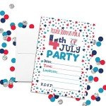 4th of July Party Invitations, 20 5x7 Fill In Cards with Twenty White Envelopes by AmandaCreation