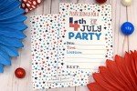 4th of July Party Invitations, 20 5x7 Fill In Cards with Twenty White Envelopes by AmandaCreation
