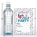 4th of July Party Invitations, 20 5x7 Fill In Cards with Twenty White Envelopes by AmandaCreation