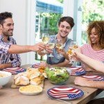 Mumufy 100 Pcs American Flag Patriotic Fourth of July Paper Plates and Napkins Disposable Red White and Blue Plates Napkins July 4 Supplies Tableware Independence Day Decoration, Serves 50(Modern)