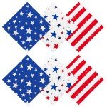 4th of July Party Supplies Set - American Flag Patriotic Theme Kit for Independence & Election Day Decorations,Disposable Paper Napkins for Patriotic & 4th of July Party Decorations，48 Pack