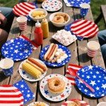 4th of July Party Supplies Set - American Flag Patriotic Theme Kit for Independence & Election Day Decorations,Disposable Paper Napkins for Patriotic & 4th of July Party Decorations，48 Pack