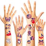 HOWAF 96 4th/Fourth of July Temporary Tattoos Stickers, USA Flag Red White & Blue Tattoos Patriotic American Independence Day Temporary Tattoos, USA Flag Tattoos Labor Day Party Favors