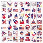 HOWAF 96 4th/Fourth of July Temporary Tattoos Stickers, USA Flag Red White & Blue Tattoos Patriotic American Independence Day Temporary Tattoos, USA Flag Tattoos Labor Day Party Favors