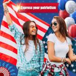 4th of July Outfits for Women, 8 Pcs Patriotic Fourth of July Decorations Accessories Red White and Blue Bracelets, USA American Flag Memorial Day Independence Day Party Favors Jewelry for Women