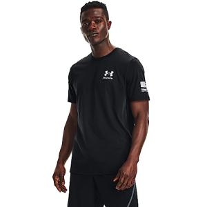 Under Armour Men's New Freedom Flag T-Shirt, Black (001)/White, 4X-Large