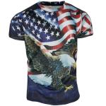 Men's Short Sleeve Patriotic American Design with Eagle and Flag Premium T-Shirt (2XL,TSM01386BD)
