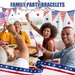 4th of July Outfits for Women, 8 Pcs Patriotic Fourth of July Decorations Accessories Red White and Blue Bracelets, USA American Flag Memorial Day Independence Day Party Favors Jewelry for Women