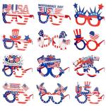Max Fun 12 Pack American Flag Glasses – USA Patriotic Party Sunglasses for 4th of July, Independence Day, and Memorial Day – Fun Photo Booth Props and Party Favors for Kids and Adults