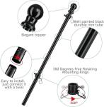 American Flag with Pole - Includes 5ft Heavy Duty Flag Pole Holder for Outside House,3x5 Embroidered US Flag and Wall Mount Bracket,Tangle Free Flagpoles Kit for Porch,Garage,Outdoor