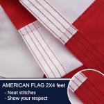 Bradford American Flag 2x4 ft Outdoor Embroidered US USA Flags Double Sided Heavy Duty, American Flag with 2 Brass Grommets Outsides Insides Decoration 4th of July