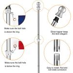 evertoco 6 FT Stainless Steel Flag Pole Thicker, Tangle Free Flag Poles for 3x5 Flags, Outdoor Flag Pole for House Yard Garden, 1 inch Diameter Flagpole with Bearing Aluminum Alloy Rings Rust Free