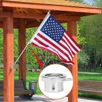 evertoco 6 FT Stainless Steel Flag Pole Thicker, Tangle Free Flag Poles for 3x5 Flags, Outdoor Flag Pole for House Yard Garden, 1 inch Diameter Flagpole with Bearing Aluminum Alloy Rings Rust Free