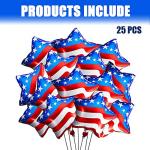 25PCS Red White and Blue Balloons 4th of July Balloons American Flag Star Mylar Balloons Independence Day Patriotic Balloon for 4th of July Party Supplies