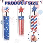 COCHIE 4th of July Decorations Set, Red White Blue Decor, Wooden Patriotic Memorial Day Tiered Tray Decor, Labor Day Decorations, Fourth of July Decoration for Home Office Table (Flag Shinny)