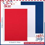 Cholemy 300 Sheets Red Blue White 8.5 x 11 Inch Colored Cardstock Paper Patriotic Card Stock 160gsm Red Cardstock Paper for DIY Craft Fourth of July Independence Day Craft Greeting Invitation Card