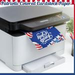 Cholemy 300 Sheets Red Blue White 8.5 x 11 Inch Colored Cardstock Paper Patriotic Card Stock 160gsm Red Cardstock Paper for DIY Craft Fourth of July Independence Day Craft Greeting Invitation Card