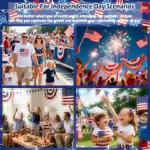 Yosca 6Pcs Independence Day Face Stickers, Red White Blue Temporary Tattoos for 4th of July Patriotic Glitter Makeup, Self Adhesive Star Face Art Sticker for Memorial Day Veterans Day USA Flag Party